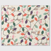 レトロ休日の文字列ライトパターン ラッピングペーパー (フラット)