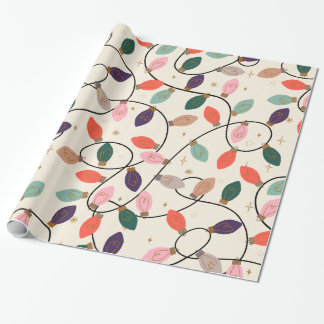 レトロ休日の文字列ライトパターン ラッピングペーパー