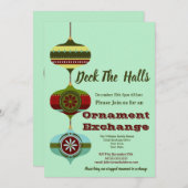 レトロ休日 |クリスマスオーナメント交換パーティー 招待状 (正面/裏面)