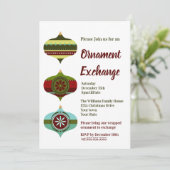 レトロ休日 |クリスマスオーナメント交換パーティー 招待状 (スタンド正面)