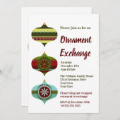 レトロ休日 |クリスマスオーナメント交換パーティー 招待状 (正面/裏面)