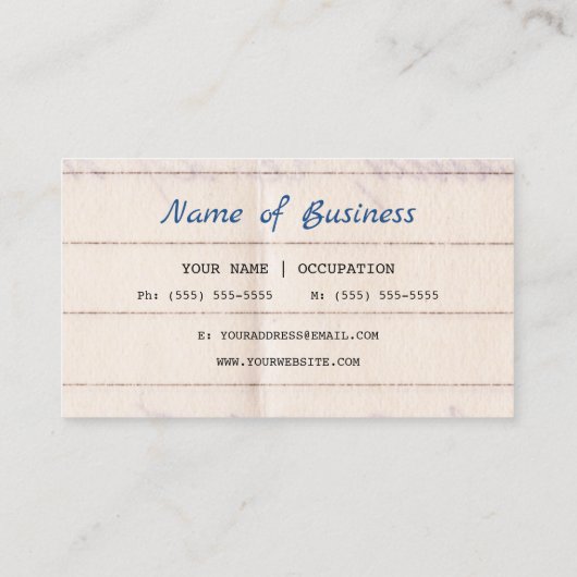 レトロ会計紙ミックスアップ数学 名刺 (裏面)