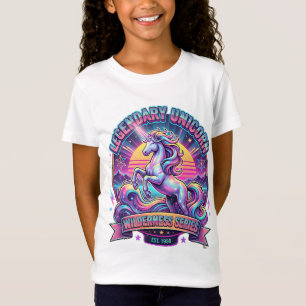 レトロ伝説のユニコーンと星のガールズTシャツ Tシャツ