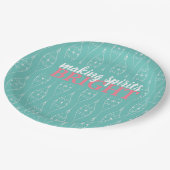 レトロ作りスピリッツブライトターコイズ ペーパープレート (アングル)