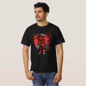 レトロ侍 クール - 刀を持つサムライ Tシャツ (正面フル)