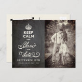 レトロ保チョークボード落ち着いて日付を保存おもしろいする 案内ポストカード (正面/裏面)