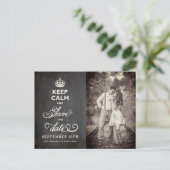 レトロ保チョークボード落ち着いて日付を保存おもしろいする 案内ポストカード (スタンド正面)