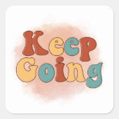 レトロ保行感動的やる気を起こさせる引用文 スクエアシール (正面)