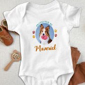 レトロ保護バイドッグカスタム写真カラフル ベビーボディスーツ