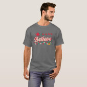 レトロ信じクリスマスビーブサンタ信じクリス Tシャツ (正面フル)