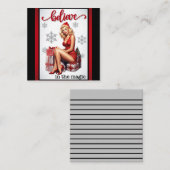 レトロ信じ魔法ピンナップ ノートカード (正面/裏面)