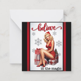 レトロ信じ魔法ピンナップ ノートカード