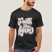 レトロ信仰希望愛タイポグラフィTシャツ Tシャツ (正面)