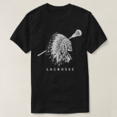 レトロ先住民ヘアドレヴィンテージラクロススティックスクル Tシャツ (デザイン正面)