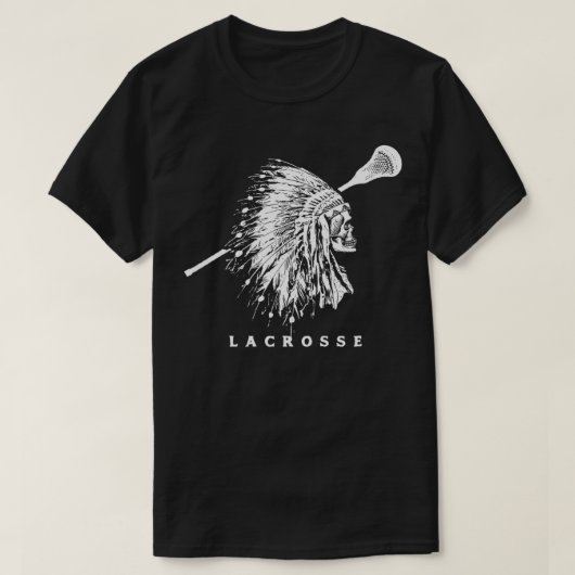 レトロ先住民ヘアドレヴィンテージラクロススティックスクル Tシャツ (デザイン正面)