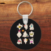 レトロ先生ハロウィン幽霊読もっとブックテアック キーホルダー (正面)