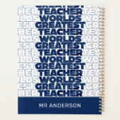 レトロ先生モダンブルーレッドスタイリッシュタイポグラフィ プランナー手帳 (裏面)