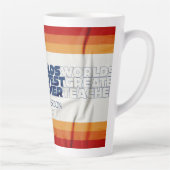 レトロ先生モダンブルーレッドスタイリッシュタイポグラフィc カフェラテマグ (右)