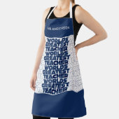 レトロ先生モダンブルーレッドスタイリッシュトートバッグapr エプロン (インサイチュ)