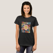 レトロ先生感動的素カラフル子Sc Tシャツ (正面フル)