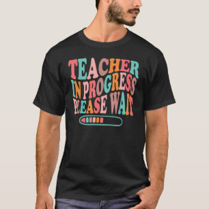 レトロ先生進行中お待ちください今後教え Tシャツ
