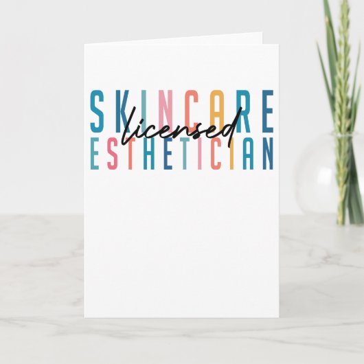 レトロ免許皮膚エステティシャン卒業 カード (正面)