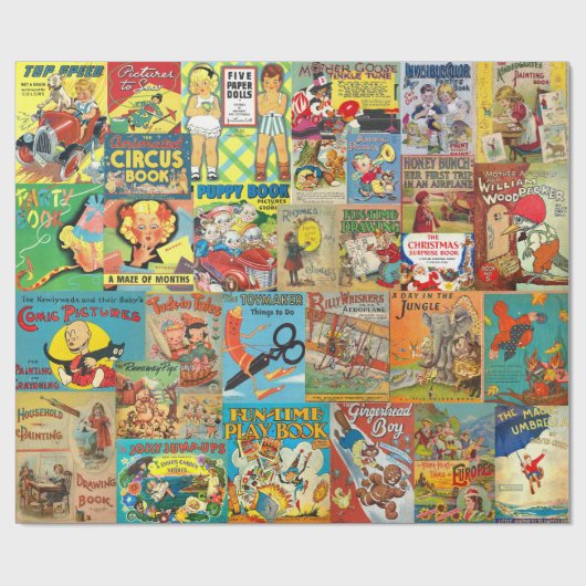 レトロ児童書包紙 ラッピングペーパー (フラット)