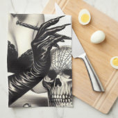 レトロ入れゴシックピンアップ キッチンタオル (四つ折り)