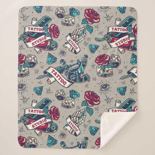 レトロ入れパターン シェルパブランケット (正面)