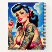 レトロ入れ墨ビキニ夏ピンアップ ノートブック (裏面)