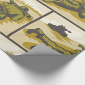 レトロ兵とタンク ラッピングペーパー (角)