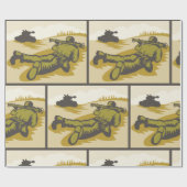 レトロ兵とタンク ラッピングペーパー (フラット)