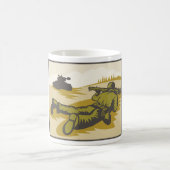 レトロ兵士および戦車 コーヒーマグカップ (中央)