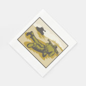 レトロ兵士および戦車 スタンダードランチョンナプキン (角)