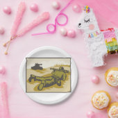 レトロ兵士および戦車 ペーパープレート (パーティー)