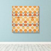 レトロ円とグリッド – 世紀半モダンば キャンバスプリント (インサイチュ (ウッドフロア))