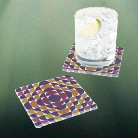 レトロ円コースター | 世紀半モダンば ガラスコースター