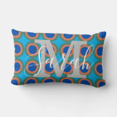 レトロ円ジオメトリモノグラム名 ランバークッション (裏面)