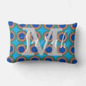 レトロ円ジオメトリモノグラム名 ランバークッション (正面)
