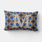 レトロ円ジオメトリモノグラム名 ランバークッション (裏面)