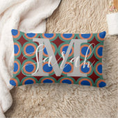 レトロ円ジオメトリモノグラム名 ランバークッション (ブランケット)