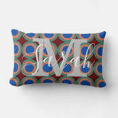 レトロ円ジオメトリモノグラム名 ランバークッション (正面)