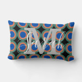 レトロ円ジオメトリモノグラム名 ランバークッション (裏面)