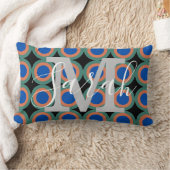 レトロ円ジオメトリモノグラム名 ランバークッション (ブランケット)