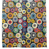 レトロ円パタカラフルーン シャワーカーテン (正面)