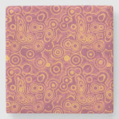 レトロ円パタグランジーン ストーンコースター (正面)