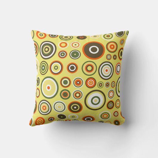 レトロ円モザイクパターン |リングや輪シームレス6 クッション (裏面)