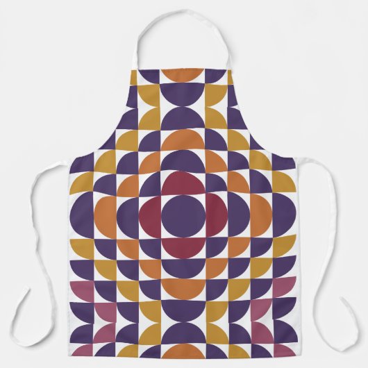 レトロ円幾何学的エプロン | 世紀半モダンば エプロン (正面)