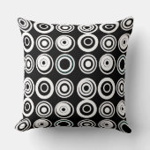 レトロ円白黒 クッション (正面)