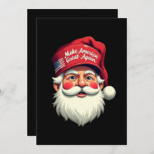 レトロ再びクリスマスを素晴らし作るトランプクリスマス 招待状 (正面/裏面)